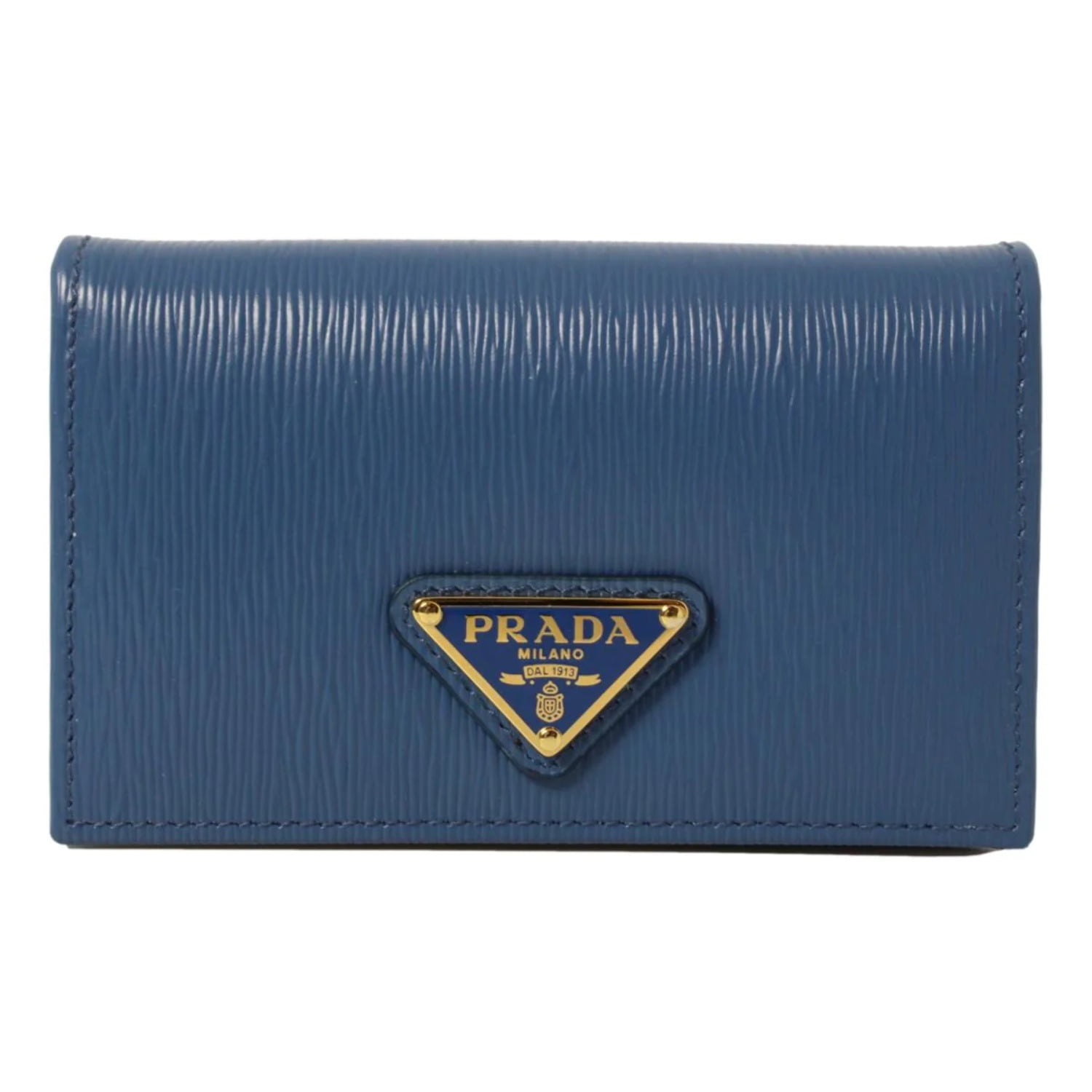 Prada triangle-logo Saffiano Leather Briefcase - Blue