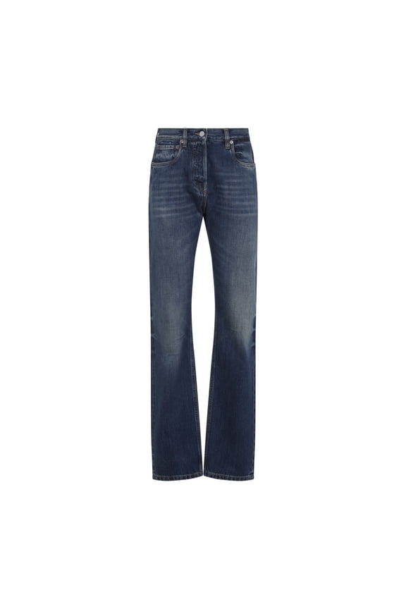 Classic Straight-Leg Denim Jeans With Branded Patch (Women's)