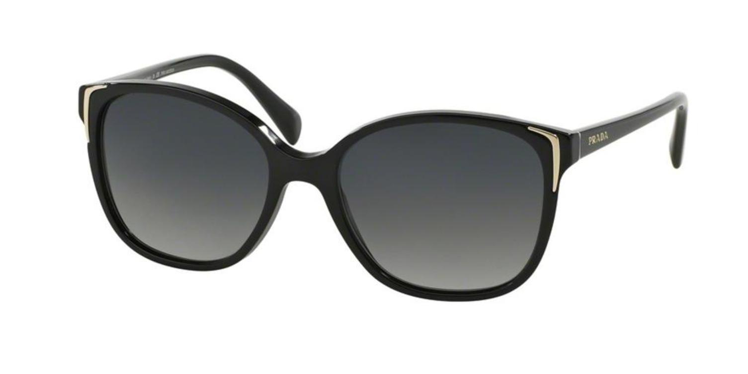 Prada Conceptual PR01OS Plastic Womens Square Polarized Sunglasses Black 55mm Adult - image 1 of 5