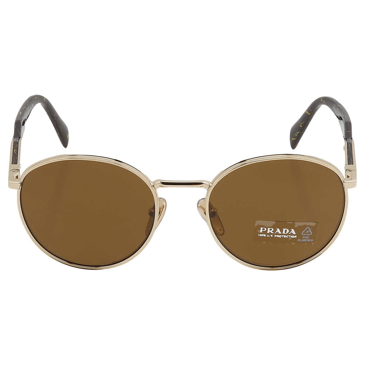 Prada Dark Brown Oval Ladies Sunglasses PR 56ZS ZVN01T 54