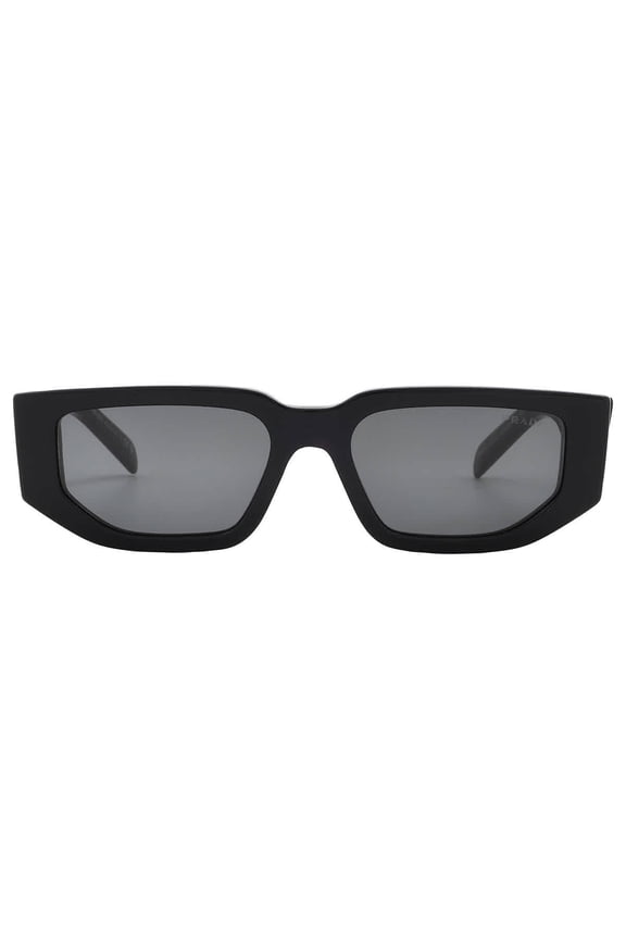 PR 09ZS Plastic Unisex Rectangle Sunglasses Black 54mm Adult