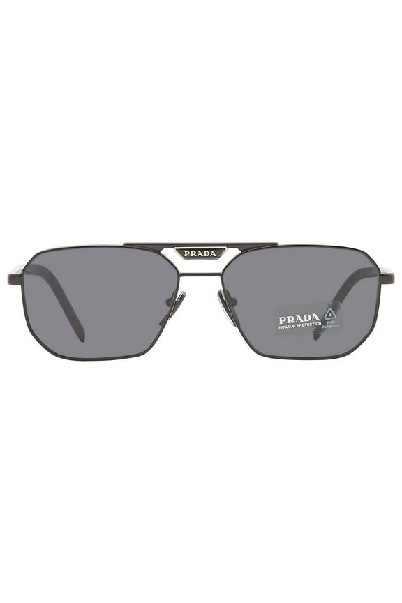 Grey Rectangular Men's Sunglasses PR 58YS 1AB5S0 57