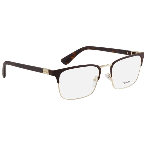 Prada Heritage Demo Rectangular Men's Eyeglasses PR 54TV 01U1O1 55 Brown