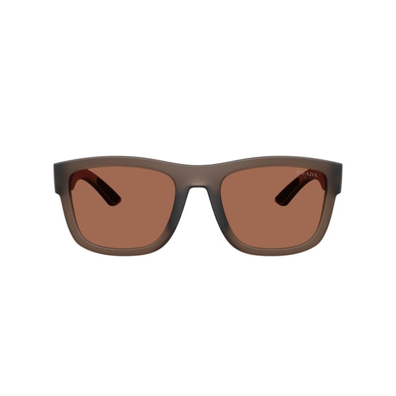 Prada Linea Rossa Men's 0Ps 01Zs Translucent Brown Rectangular Sunglasses Brown