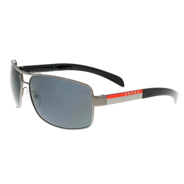 Prada Linea Rossa Polycarbonate Grey Rectangular Men's Sunglasses PS 54IS 5AV5Z1 65