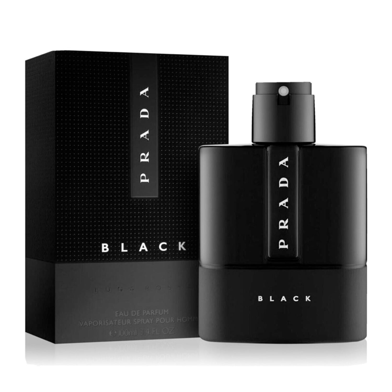 Prada Luna Rossa Black Eau De Parfum Spray, Cologne for Men, 3.4 Oz