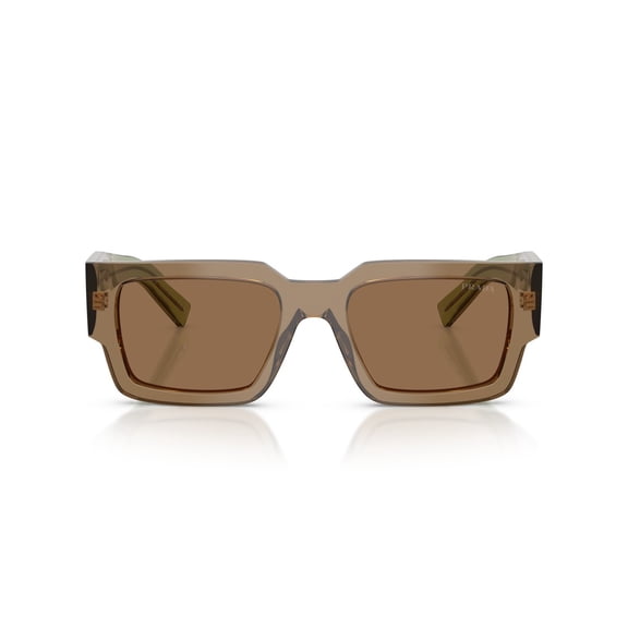 Prada Men's 0Pr B17s Oversized Rectangular Acetate Sunglasses Brown