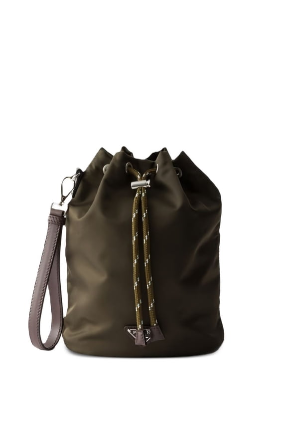 Men's Drawstring Bucket Bag With Matte Finish Black