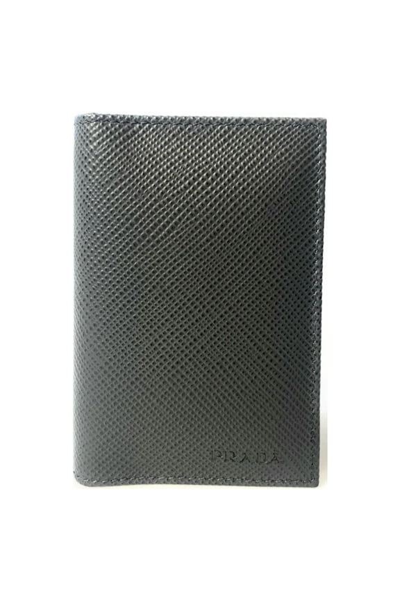 Men's Saffiano Leather Vertical Card Black Holder 2MC101