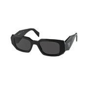 Prada PR 17WS Plastic Womens Rectangle Sunglasses Black 49mm Adult