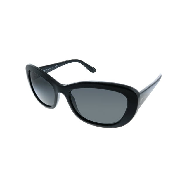 Prada PR 18VS Plastic Womens Oval Sunglasses Black 56mm Adult