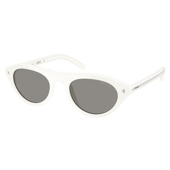 Prada Women's 0Pr B15s Glossy Cat-Eye Sunglasses White