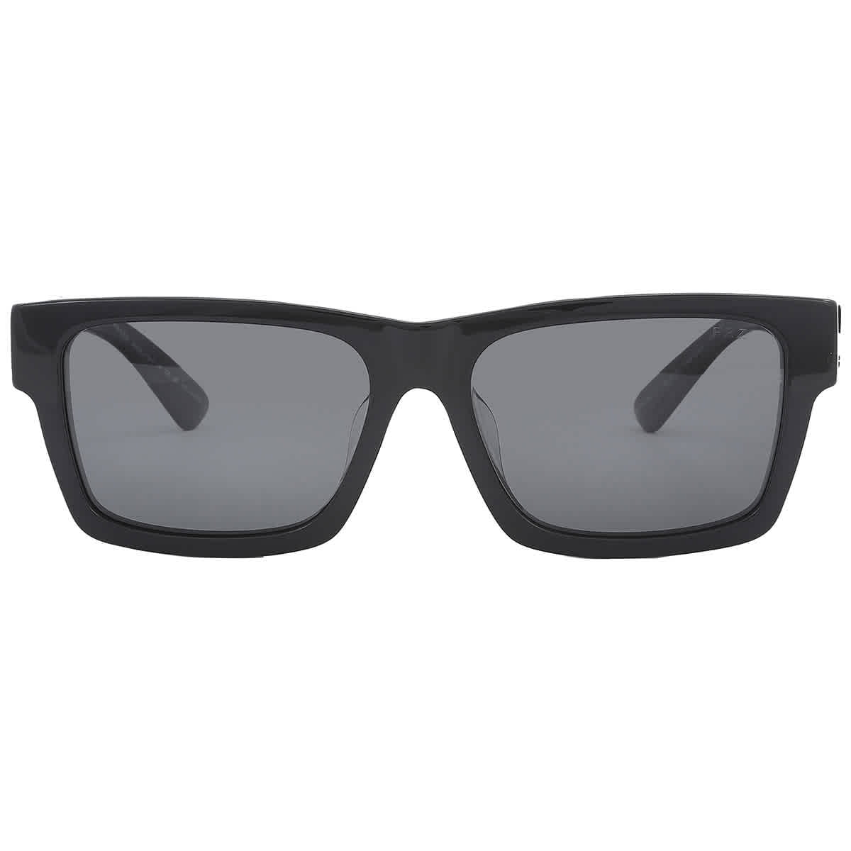 Prada Polarized Black Rectangular Men's Sunglasses PR 25ZSF 1AB08G 56