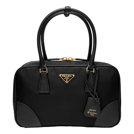 Prada Re-Edition 1978 Medium Black Re-Nylon Saffiano Two Handle Bag New