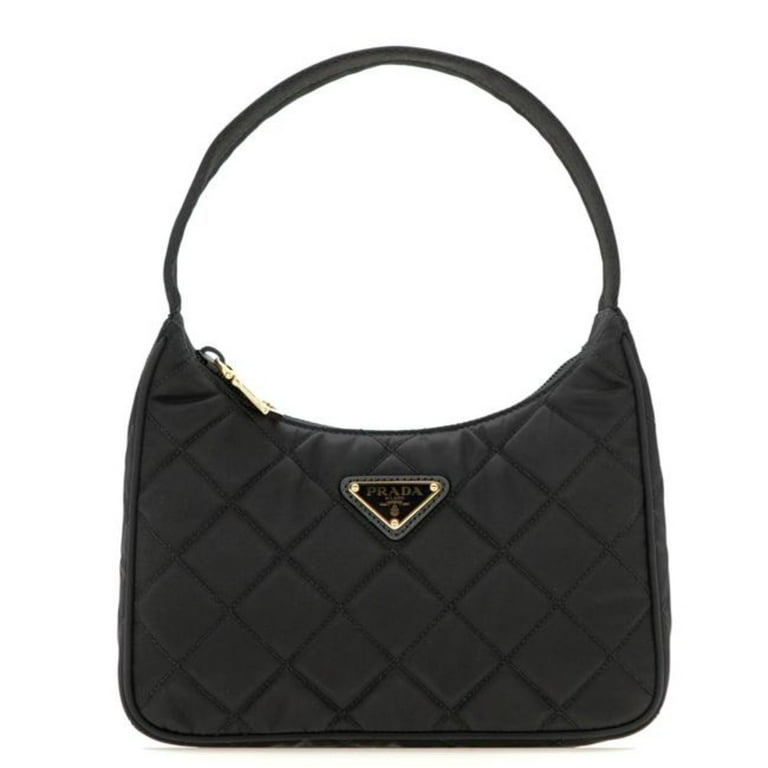 PRADA Nylon Mini Pochette Shoulder Bag in Nero Mini Hobo