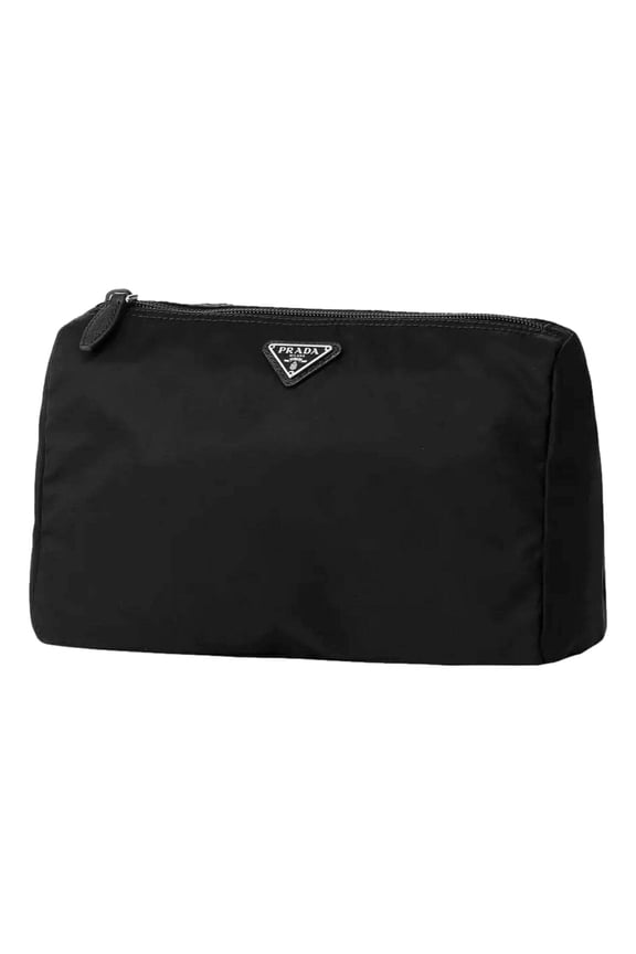 Re-Nylon Necessaire Tessuto Nylon Nero Black Large Pouch Clutch Bag