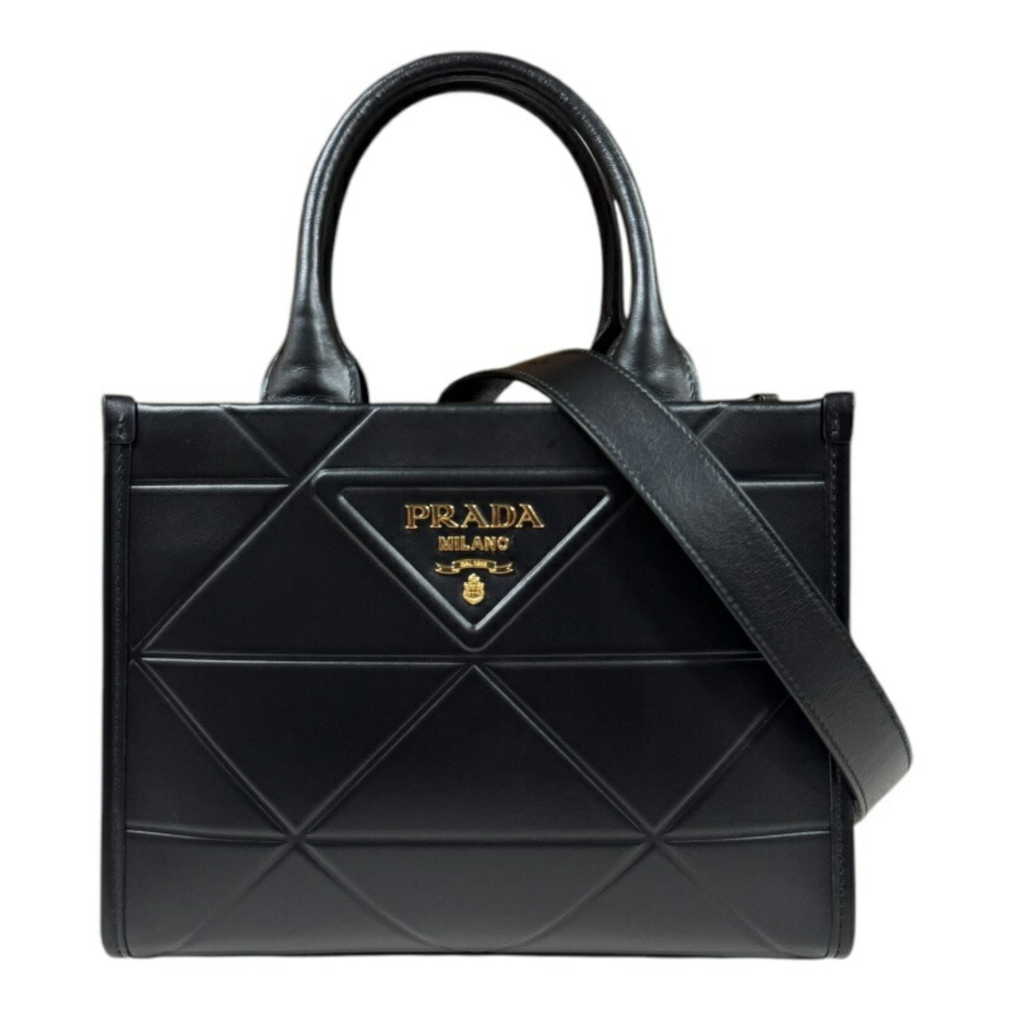 Pre-Owned Prada Symbol Stitch Small Shoulder Bag Leather 1BA396