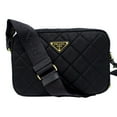 thumbnail image 1 of Prada Tessuto Black Quilted Nylon Triangle Logo Camera Crossbody Bag, 1 of 9