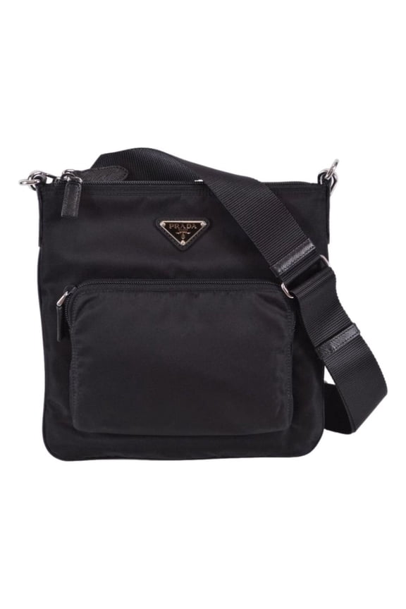 New Prada Tessuto Re-Nylon Black Sport Messenger Crossbody Bag with Dust Bag