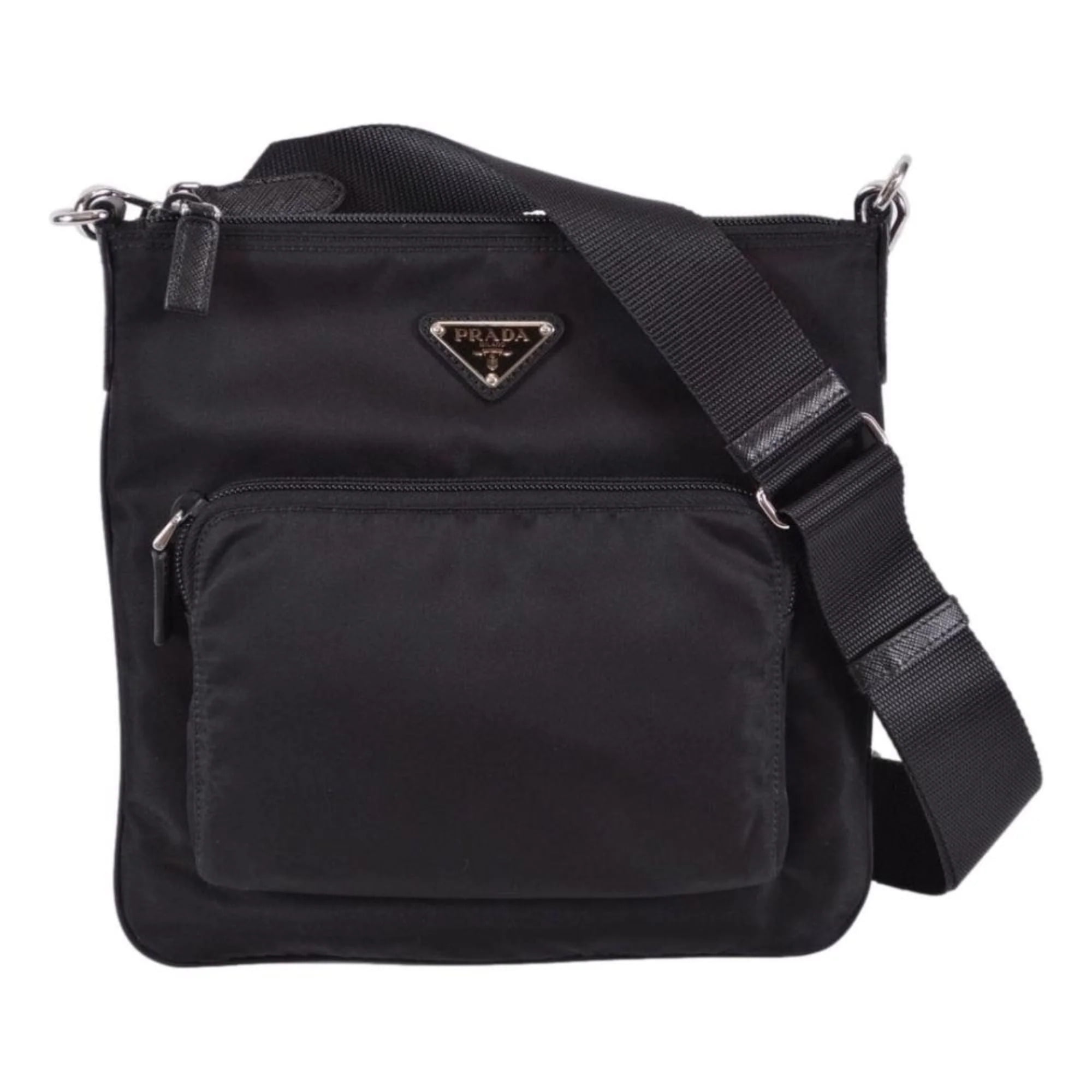Prada Tessuto Nylon Sport Black Messenger Crossbody Bag