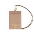 thumbnail image 1 of Prada Vitello Move Beige Leather Logo Plaque Lanyard Cardholder Wallet, 1 of 9