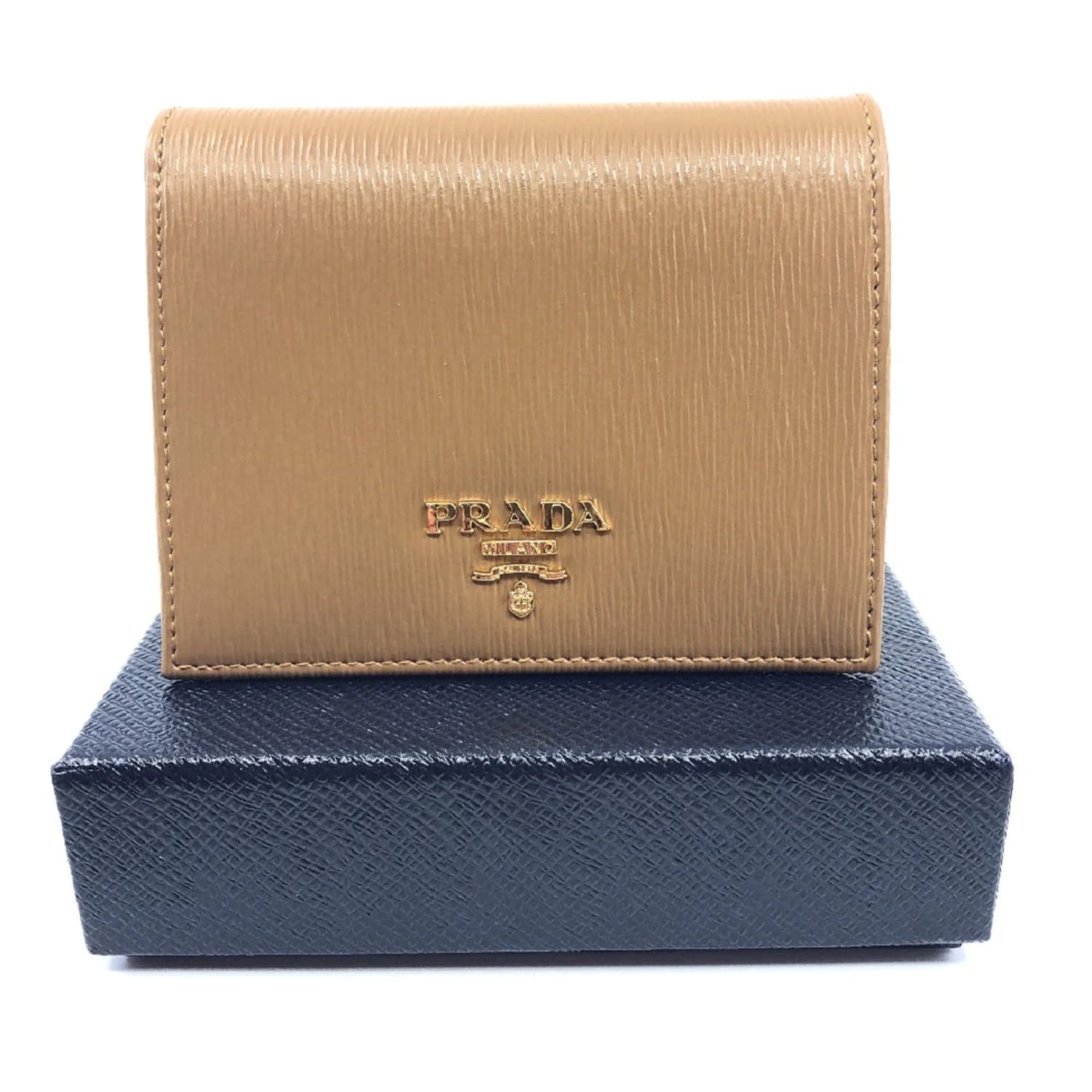 Prada Vitello Move Small Cipria Leather Flap Wallet - Walmart
