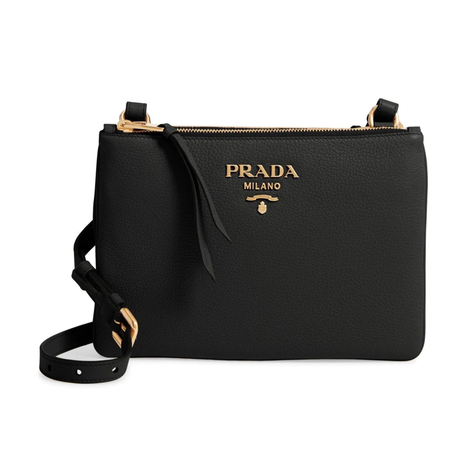 Prada, Bags, Prada Vitello Phenix Gold Shopper Bag Black