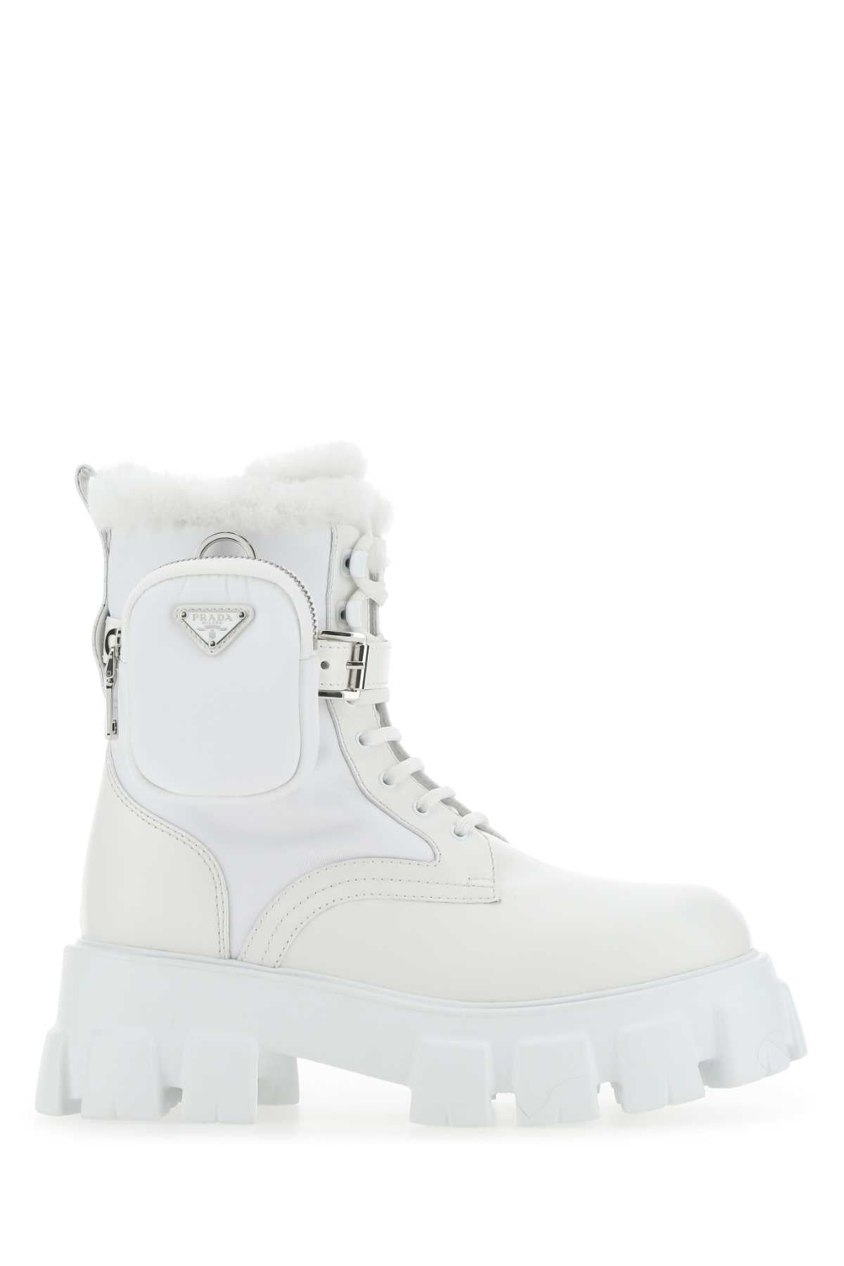 Prada white cheap boots