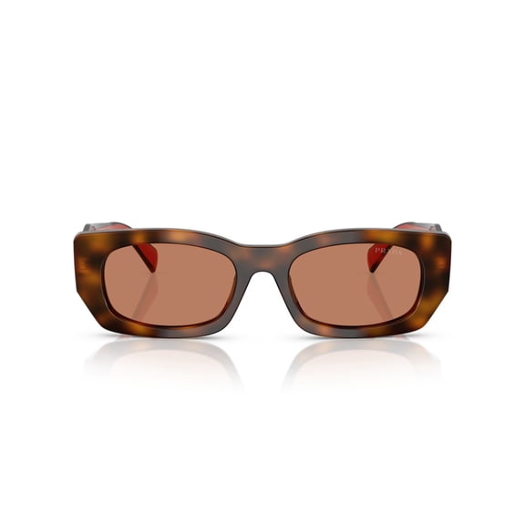 Prada Women's 0Pr B05s Rectangular Tortoiseshell Acetate Sunglasses Brown