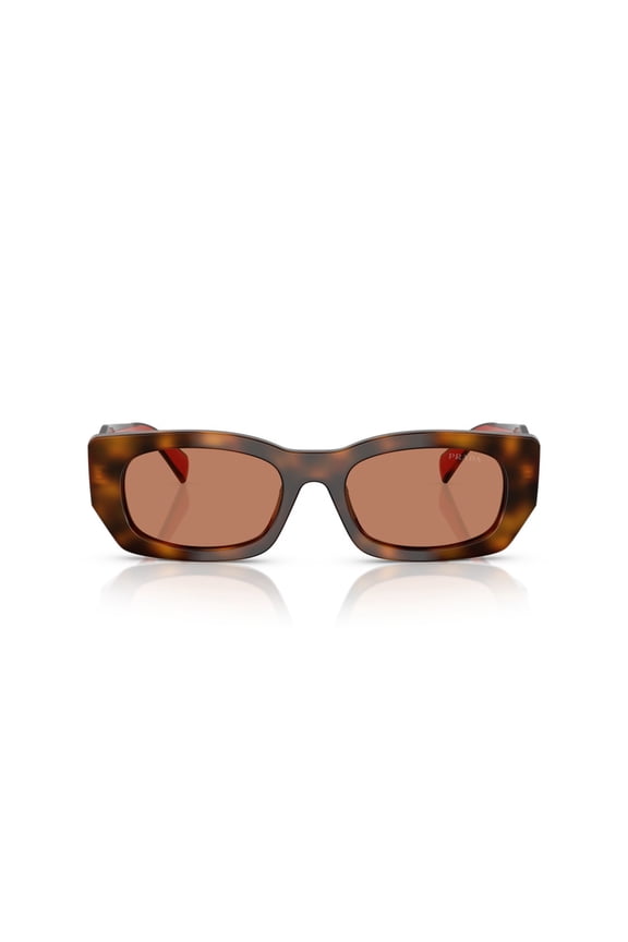 Women's 0Pr B05s Rectangular Tortoiseshell Acetate Sunglasses Brown