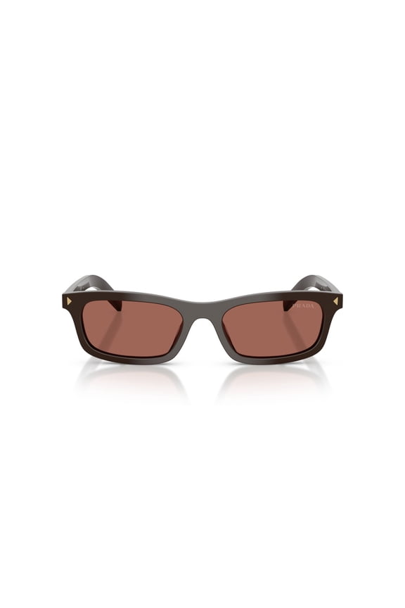 Women's 0Pr D05s Rectangular Acetate Sunglasses Brown