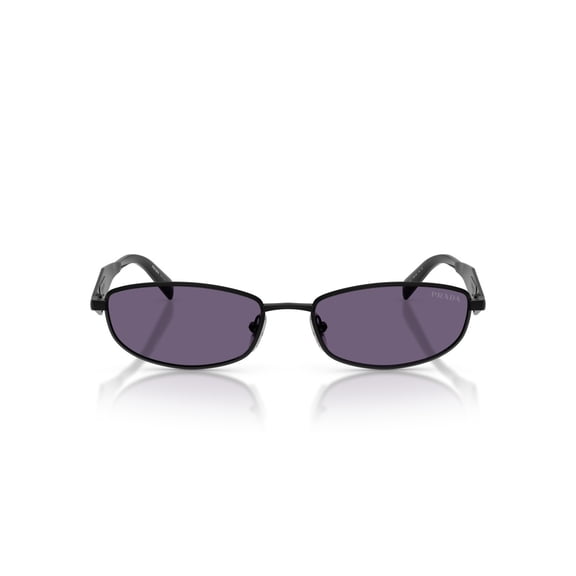 Prada Women's 0Pr D51s Black Rectangular Metal Frame Sunglasses Black