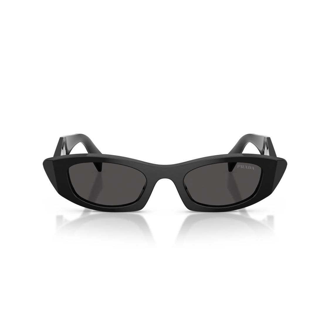 Prada Black Angular Women\'s Sunglasses Black PR-B16S Geometric Sunglasses (0PR-B16S-BLACK-DARK-GREY) main image 4