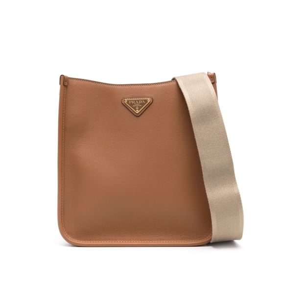 Prada Women's Triangle-Logo Cross Body Bag Brown