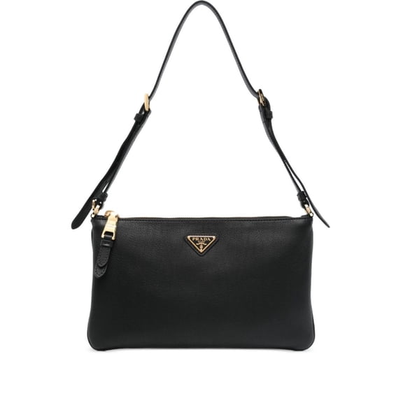 Prada Women's Triangle-Logo Shoulder Bag Black