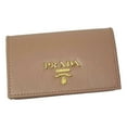 thumbnail image 1 of Prada Women's Vitello Move Cipria Beige Leather Card Case Wallet 1MC122, 1 of 6