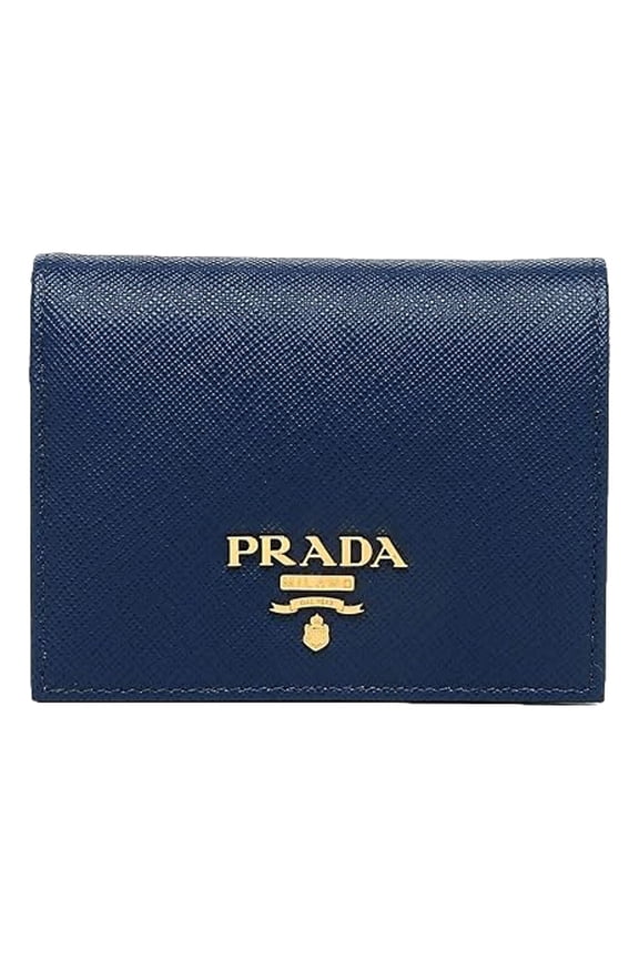 Womens Saffiano Multi-Color Folding Wallet Bluette Blue and Astrale