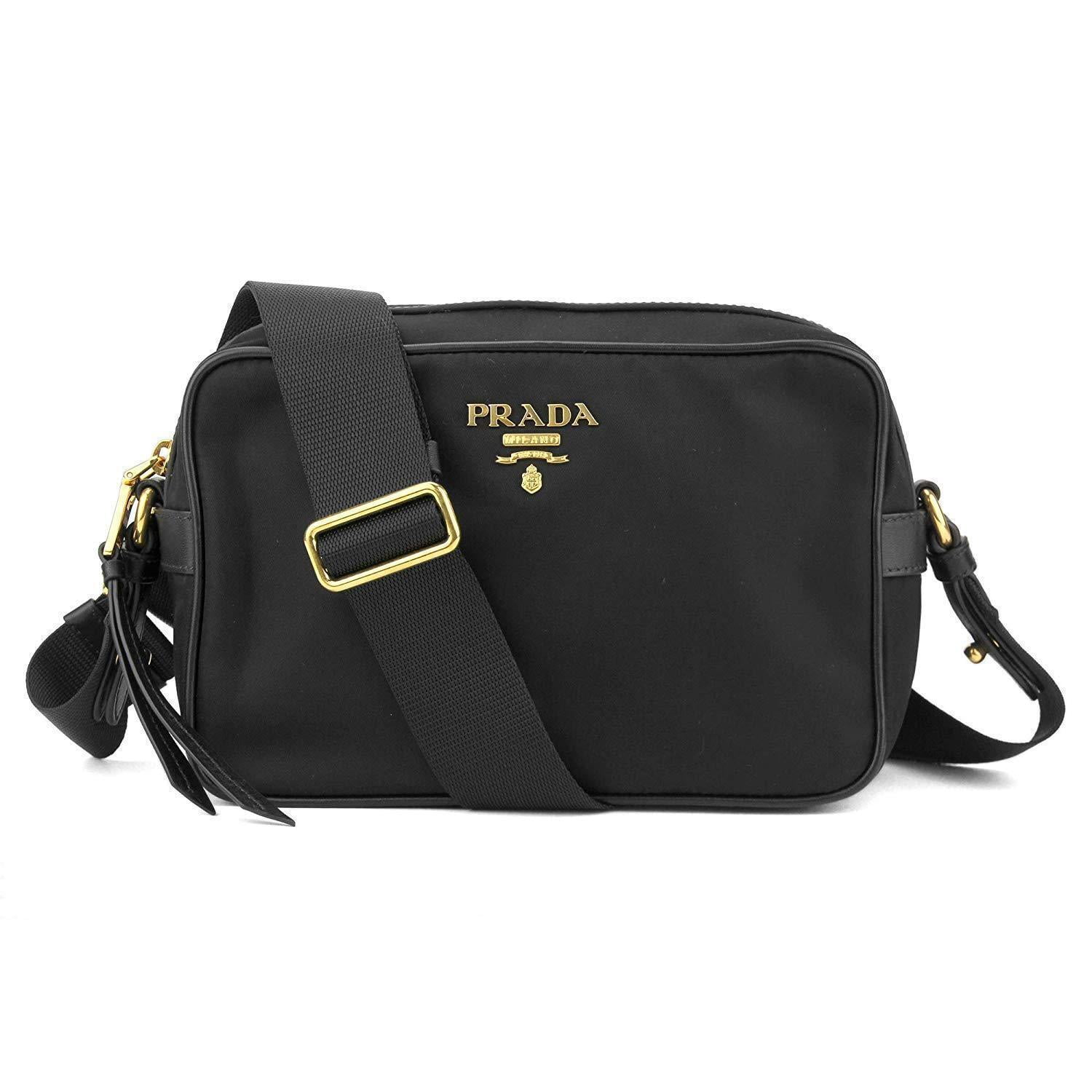 Prada Designer Handbag Black Tessuto Nylon Shoulder Purse Model 1BH089 For Women Walmart
