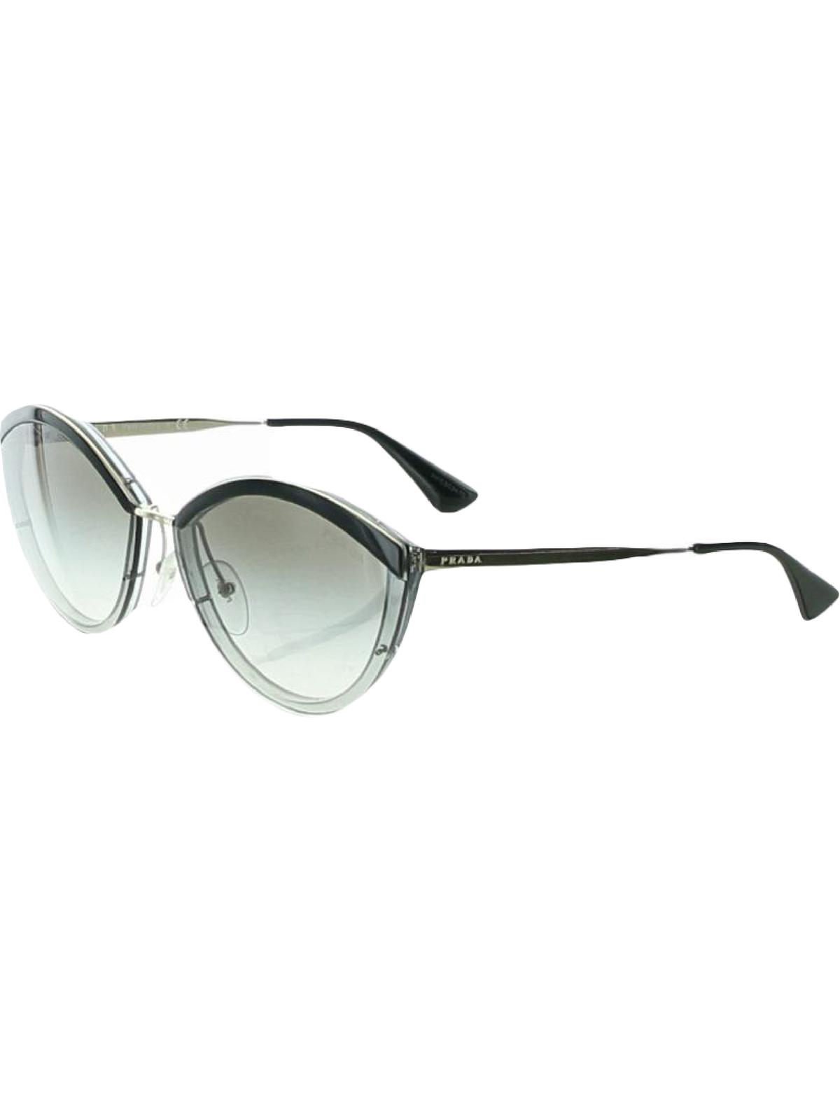 Prada Womens UV Protection Round Cat Eye Fashion Sunglasses Gray 63mm - image 1 of 3