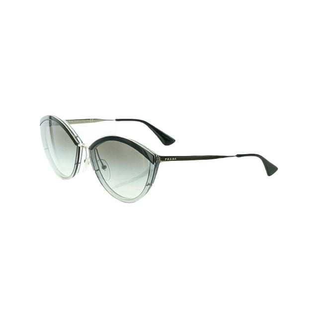 Prada Womens UV Protection Round Cat Eye Fashion Sunglasses Gray 63mm