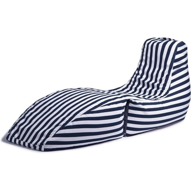Prado Outdoor Bean Bag Chaise Lounge Chair, Navy Stripes - Walmart.com