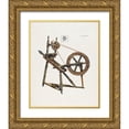 thumbnail image 1 of Praefke, Walter 26x32 Gold Ornate Wood Framed with Double Matting Museum Art Print Titled - Toy Spinning Wheel 1937, 1 of 4