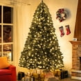 thumbnail image 1 of Prague 7.5ft Prelit Artificial Christmas Tree with Foot Pedal, 1717 Branch Tips, 550 Warm Lights and Metal Stand, 56" wide Realistic Spruce Christmas Tree with Lights by Naomi Home, 1 of 11
