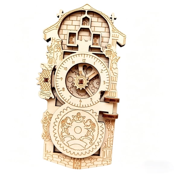 Prague Astronomical Clock Gear Rotating Refrigerator Magnets Travel Creative Gift Retro Wood Design