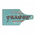 thumbnail image 1 of Prague Cutting Board, Vintage Greeting Card Pattern Biplane with a Banner with Diagonal Stripes Background, Decorative Tempered Glass Cutting and Serving Board, in 3 Sizes, by Ambesonne, 1 of 2