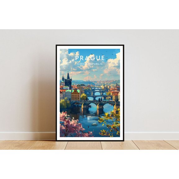 Prague Czech Republic City Travel Wall Art Decor Unframed Paper Print