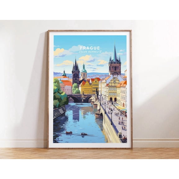 Prague Czech Republic Historic City Wall Art Unframed Paper Print