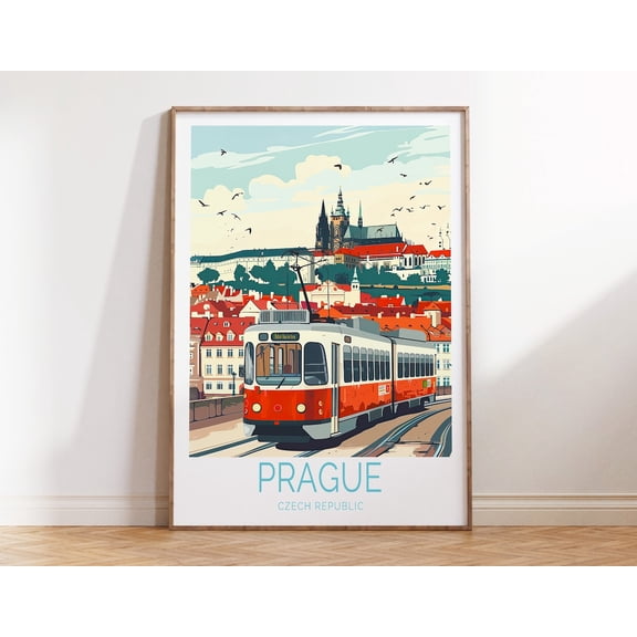 Prague Czech Republic Home Decor Travel Scenery Wall Art, Unframed Paper Print Size 8x12