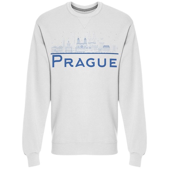 Prague Czech Republic Outline  Sweatshirt Men -Image by Shutterstock, Male Large