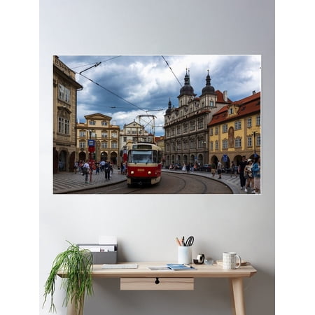 Prague, Czech Republic, Tram Terminal Poster Wall Art, Modern Wall Decor For Living Room Bedroom, 12x18 UNFRAMED